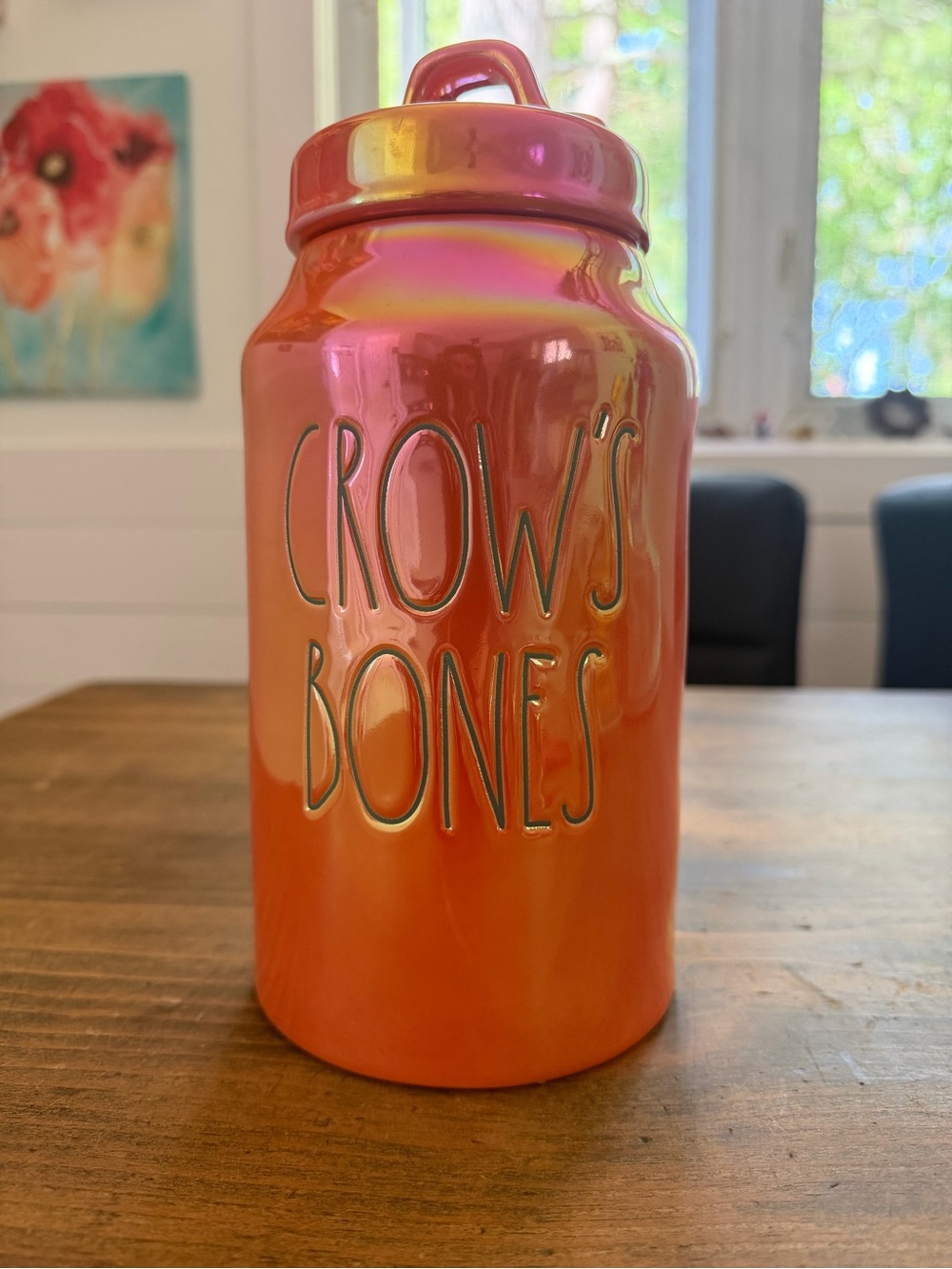 Rae Dunn Crows Bones canister